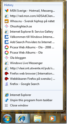 Windows 7 - IE context menu