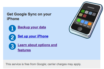 Google Sync för iPhone, Blackberry, Windows Mobile & SynchML